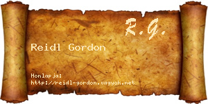 Reidl Gordon névjegykártya